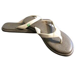 Sanuk 7 Gray Yoga Mat Flip Flops Thong Sandals